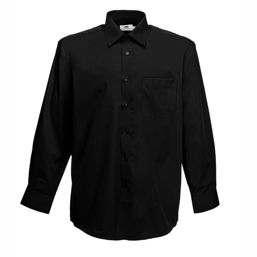 LONG SLEEVE POPLIN SHIRT ID64 μαυρο